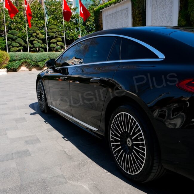 Front View of Luxury Mercedes EQS Electric Sedan