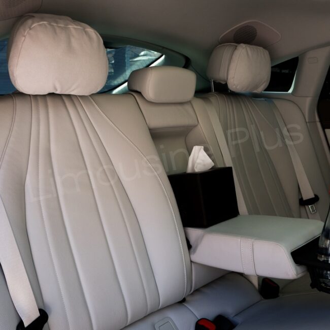 Luxury Mercedes EQS Electric Sedan Interior with Rear Amenities