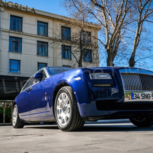 Front View of Luxury Rolls-Royce Ghost Sedan