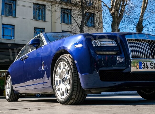 Front View of Luxury Rolls-Royce Ghost Sedan