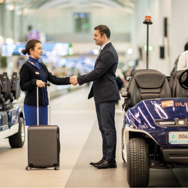 Airport Meet and Greet Service - Chauffeur Assisting Traveler