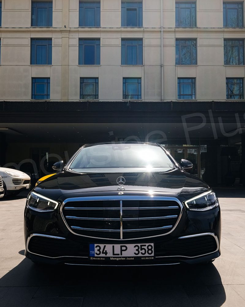 Front View of Luxury Mercedes S-Class Sedan