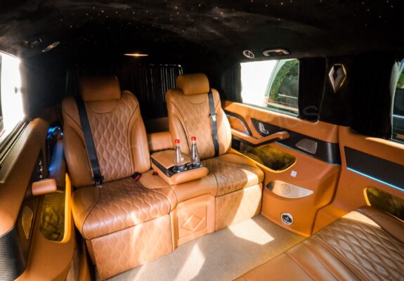 Luxury Mercedes Vito Minivan Interior with Custom Lighting